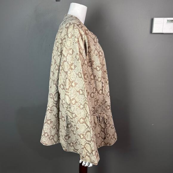 Chi by Falchi leather jacket 3X NWT snake tan feminine - Picture 3 of 13